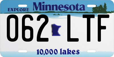 MN license plate 062LTF