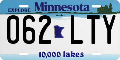 MN license plate 062LTY