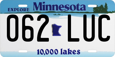 MN license plate 062LUC