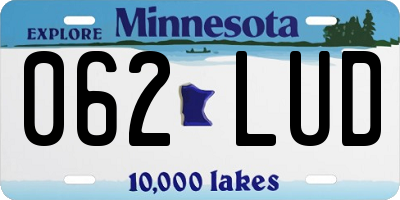 MN license plate 062LUD