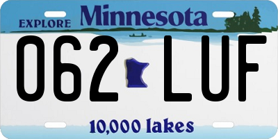 MN license plate 062LUF