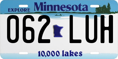 MN license plate 062LUH