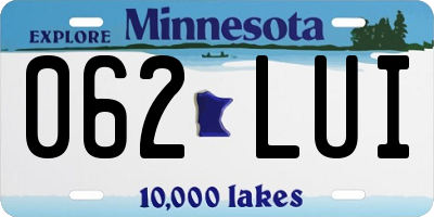 MN license plate 062LUI