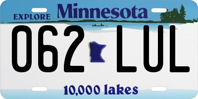 MN license plate 062LUL