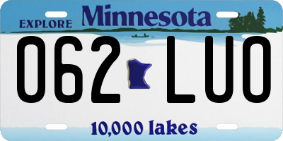 MN license plate 062LUO
