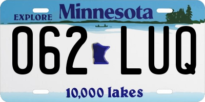 MN license plate 062LUQ