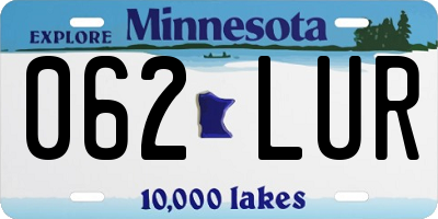 MN license plate 062LUR