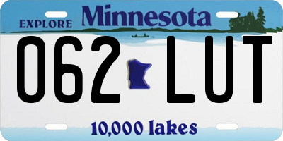MN license plate 062LUT