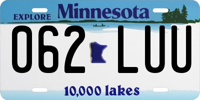 MN license plate 062LUU
