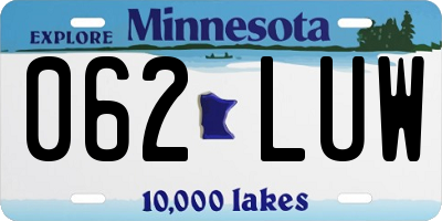 MN license plate 062LUW