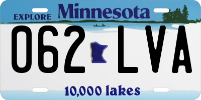 MN license plate 062LVA