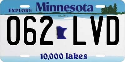 MN license plate 062LVD