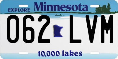 MN license plate 062LVM