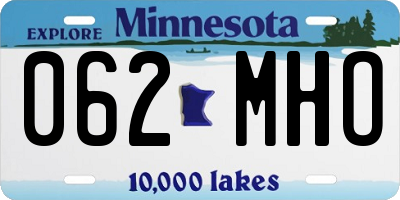 MN license plate 062MHO