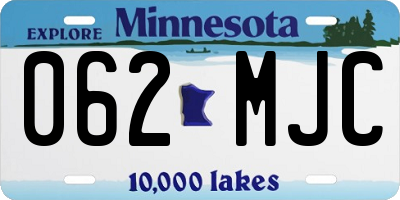 MN license plate 062MJC