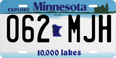 MN license plate 062MJH