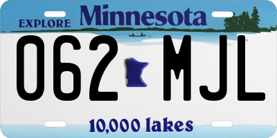 MN license plate 062MJL