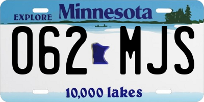 MN license plate 062MJS