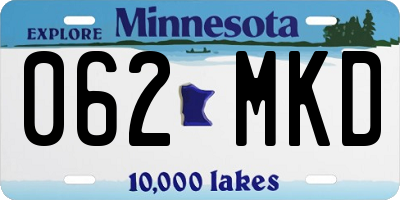 MN license plate 062MKD
