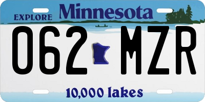 MN license plate 062MZR