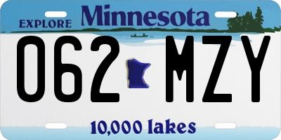 MN license plate 062MZY