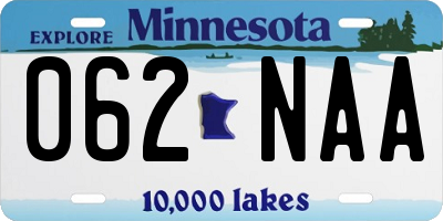 MN license plate 062NAA