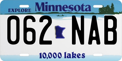 MN license plate 062NAB