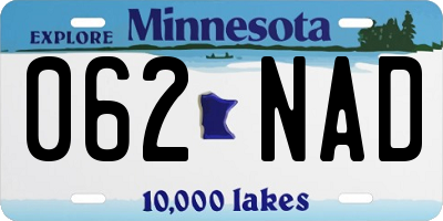 MN license plate 062NAD