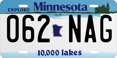 MN license plate 062NAG