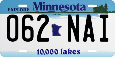 MN license plate 062NAI