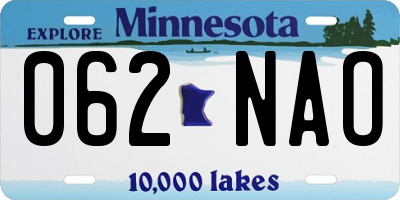 MN license plate 062NAO