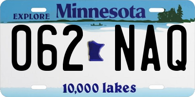 MN license plate 062NAQ