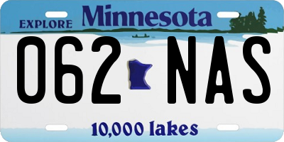 MN license plate 062NAS
