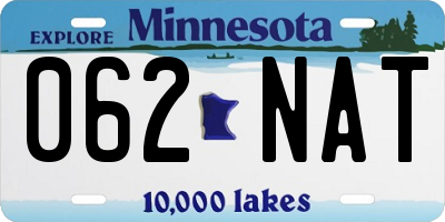 MN license plate 062NAT