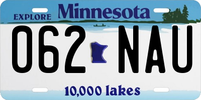 MN license plate 062NAU