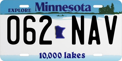 MN license plate 062NAV