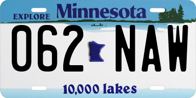 MN license plate 062NAW