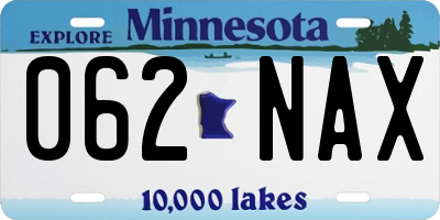 MN license plate 062NAX