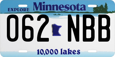 MN license plate 062NBB