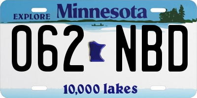 MN license plate 062NBD