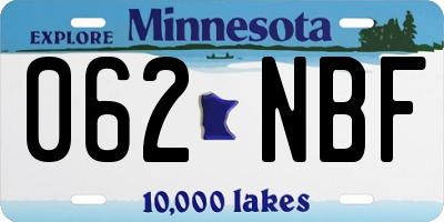 MN license plate 062NBF