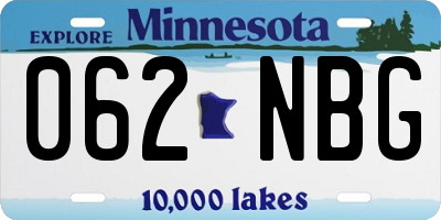 MN license plate 062NBG