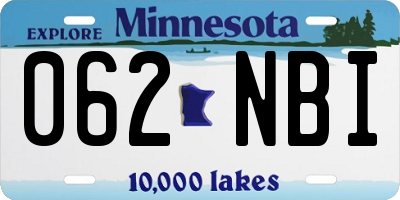 MN license plate 062NBI