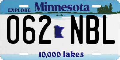 MN license plate 062NBL