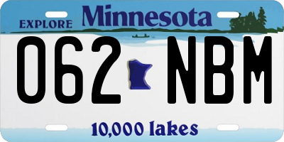 MN license plate 062NBM