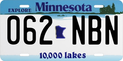 MN license plate 062NBN