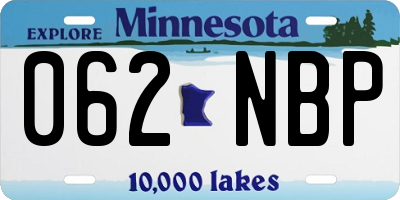 MN license plate 062NBP