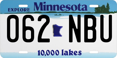 MN license plate 062NBU