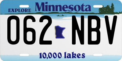 MN license plate 062NBV