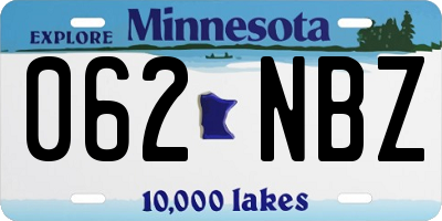 MN license plate 062NBZ